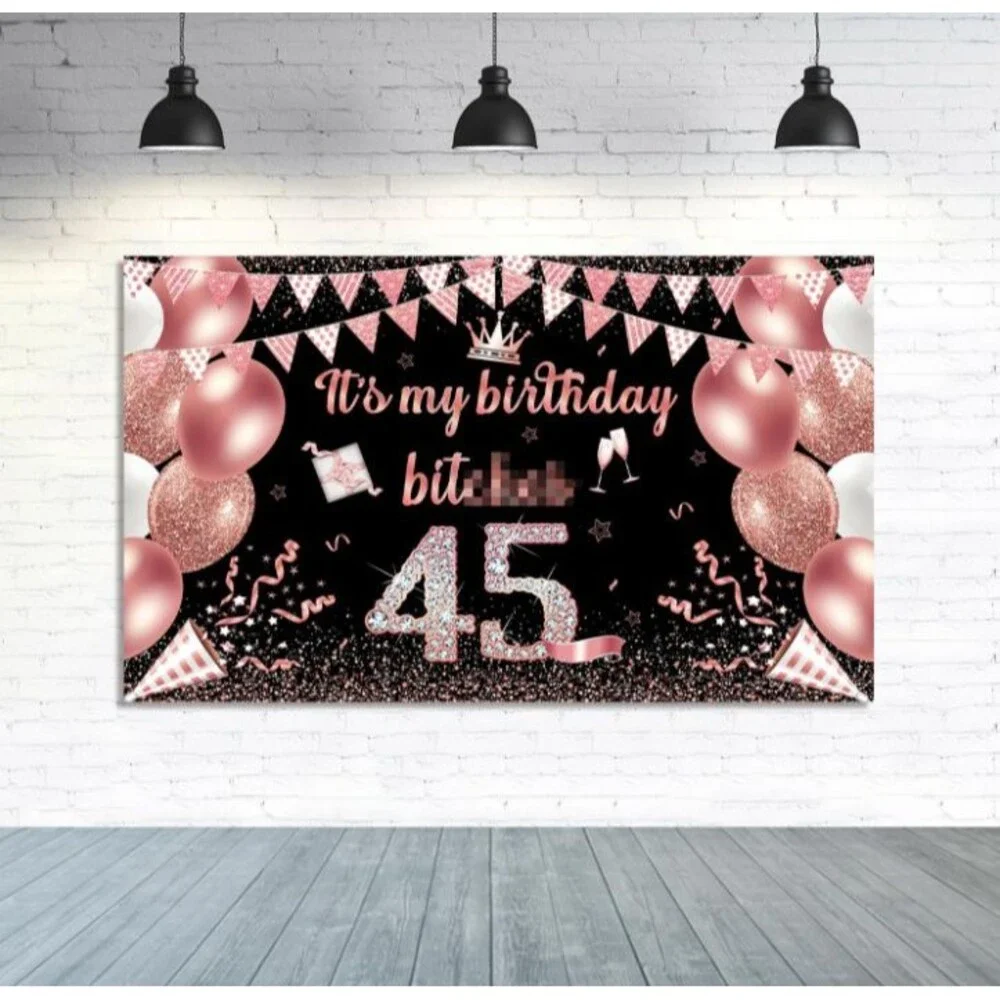 It's My Birthday Banner Rose Gold Large Happy Birthday Party Decoration 71x43 In